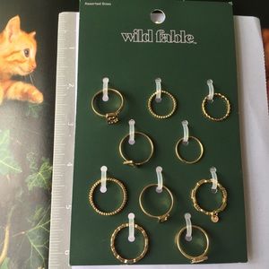 Wild Fable gold BABE rings set of 10 various sizes